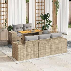 VidaXL Polyrattan Kerti Ülőgarnitúra - 6 részes - Bézs