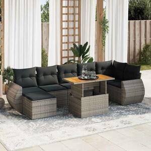 VidaXL Polyrattan Kerti Ülőgarnitúra - 8 részes - Szürke