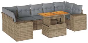 VidaXL Polyrattan Kerti Ülőgarnitúra - 8 részes - Bézs