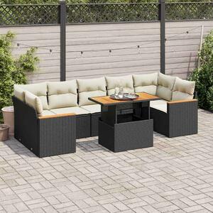 VidaXL Polyrattan Kerti Ülőgarnitúra - 7 részes - Fekete