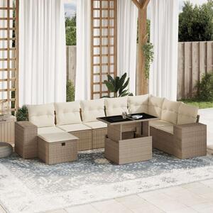 VidaXL Polyrattan Kerti Ülőgarnitúra - 9 részes - Bézs