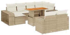 VidaXL Polyrattan Kerti Ülőgarnitúra - 11 részes - Bézs