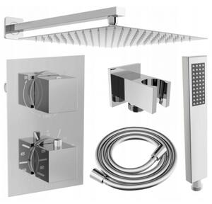 Mexen Cube DR02 beépíthető zuhany szett fejzuhannyal 25 cm, Króm - 77502DR0225-00