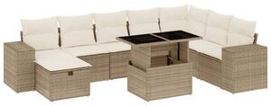 VidaXL Polyrattan Kerti Ülőgarnitúra - 9 részes - Bézs
