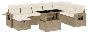 VidaXL Polyrattan Kerti Ülőgarnitúra - 9 részes - Bézs