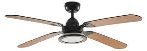 Tedric LED mennyezeti ventilátor, fekete, csendes, 133 cm – Lucande Lucande, Tedric, Fekete, Nappali, Fém, Vintage