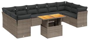 VidaXL Polyrattan Kerti Ülőgarnitúra - 11 részes - Szürke