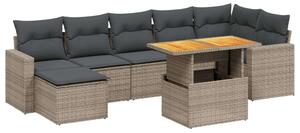 VidaXL Polyrattan Kerti Ülőgarnitúra - 8 részes - Szürke