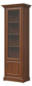 Könyvespolc Vendore 118, Ajtókkal, Zárt, Edzett üveg, Laminált forgácslap, 205x71x43cm, Gesztenye