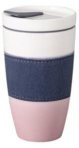 Like To Go rózsaszín-fehér porcelán utazóbögre, 350 ml - Villeroy & Boch