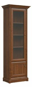 Könyvespolc Vendore 118, Ajtókkal, Zárt, Edzett üveg, Laminált forgácslap, 205x71x43cm, Gesztenye