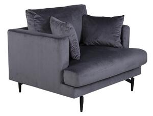Fotel Dallas 1703, Kárpit, 82x108x92cm, Sötétszürke, Fekete