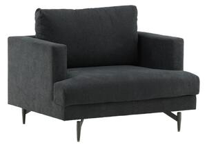 Fotel Dallas 1703, Kárpit, 82x108x92cm, Fekete