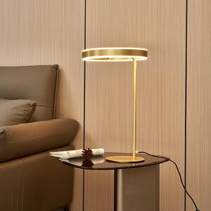 Lucande LED-es asztali lámpa Yekta, sárgaréz színű, 59 cm, fényerőszabályzóval, dimmelhető, Sárgaréz / arany, Nappali / Étkező, fém, Dizájn