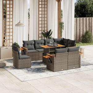 VidaXL Polyrattan Kerti Ülőgarnitúra - 9 részes - Szürke