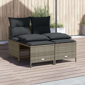 Polyrattan Kerti Ülőgarnitúra - 4 Részes - Szürke