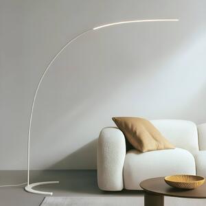 Lindby LED állólámpa Danua, fehér, fém, magasság 200cm, dimmelhető, Fehér / opál, Nappali / Étkező, fém, Modern