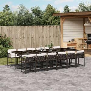 VidaXL 13 részes barna polyrattan kerti ülőgarnitúra párnákkal