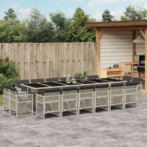 VidaXL Polyrattan Kerti Étkezőgarnitúra - 17 részes, Szürke