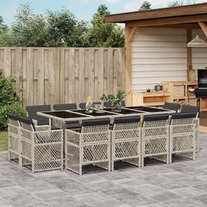 VidaXL Polyrattan Kerti Étkezőgarnitúra - 13 részes - Szürke