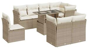 VidaXL Polyrattan Kerti Ülőgarnitúra - 9 részes - Bézs