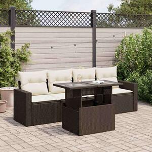 VidaXL 5 részes Kerti Ülőgarnitúra - Barna Polyrattan