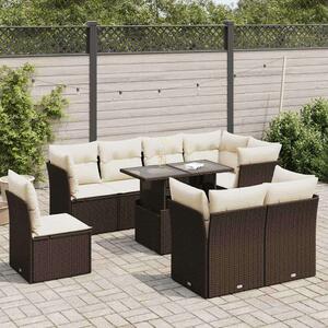 VidaXL Polyrattan Kerti Ülőgarnitúra - Barna - 9 részes