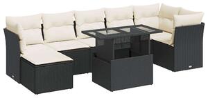 VidaXL 8 részes Polyrattan Kerti Ülőgarnitúra - Fekete