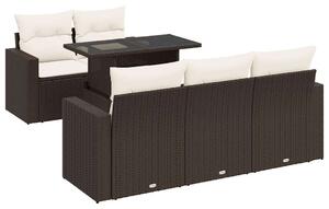 VidaXL Polyrattan Kerti Ülőgarnitúra - 6 részes - Barna