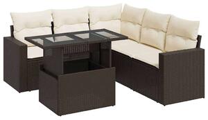 VidaXL Polyrattan Kerti Ülőgarnitúra - 6 részes - Barna