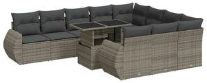 VidaXL Polyrattan Kerti Ülőgarnitúra - 11 részes - Szürke