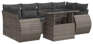 VidaXL Polyrattan Kerti Ülőgarnitúra - 7 részes - Szürke