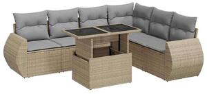 VidaXL Polyrattan Kerti Ülőgarnitúra - 7 részes - Bézs