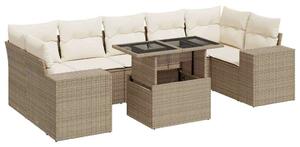 VidaXL Polyrattan Kerti Ülőgarnitúra - 8 részes - Bézs