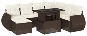 VidaXL 8 részes barna polyrattan kerti ülőgarnitúra párnákkal
