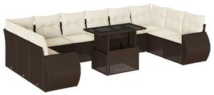 VidaXL 11 részes barna polyrattan kerti ülőgarnitúra párnákkal