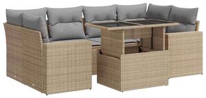 VidaXL Polyrattan Kerti Ülőgarnitúra - 7 részes - Bézs