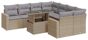 VidaXL Polyrattan Kerti Ülőgarnitúra - 9 részes - Bézs
