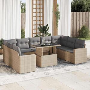 VidaXL Polyrattan Kerti Ülőgarnitúra - 10 részes - Bézs