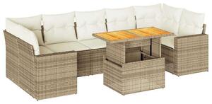 VidaXL Polyrattan Kerti Ülőgarnitúra - 8 részes - Bézs