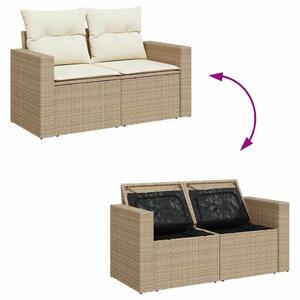 VidaXL Polyrattan Kerti Ülőgarnitúra - 7 részes - Bézs