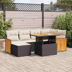 VidaXL 8 részes Kerti Ülőgarnitúra - Polyrattan - Akácfa