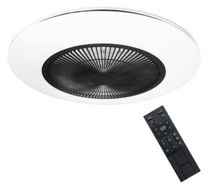 Milagro LED Dimmelhető mennyezeti lámpa ventilátorral ARIA LED/38W/230V fekete/fehér + távirányító MI1953