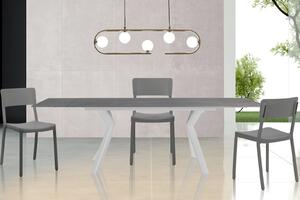 GINOSA bővíthető kreámia étkezőasztal - szürke márvány - 160-230cm