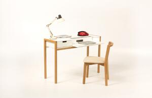 White Woodman Farringdon íróasztal tölgyfa talapzattal 122x43 cm