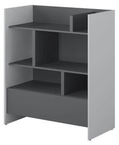 Könyvespolc Concept Pro Lenart VIII, Nyitott, Fiókokkal, Laminált forgácslap, 108x92x46cm, Grafit, Szürke