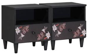 VidaXL Éjjeli asztal 2 pcs Barna 40 x 33 x 46 cm Tömör Mangófát