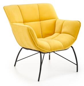 Fotel Houston 1485, Kárpit, 78x74x73cm, Sárga, Fekete