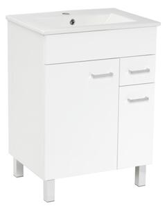 Fürdőszobaszekrény mosdóval Multi 60x85x46 cm fehér mat SPPONZA