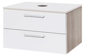 Fürdőszobaszekrény mosdó alá Naturel Vario Dekor 84x51x45 cm fehér lesk VARIODESK90ZDBBL